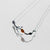 Adjustable Seaweed Collar Necklace in Silver and Fiery Orange