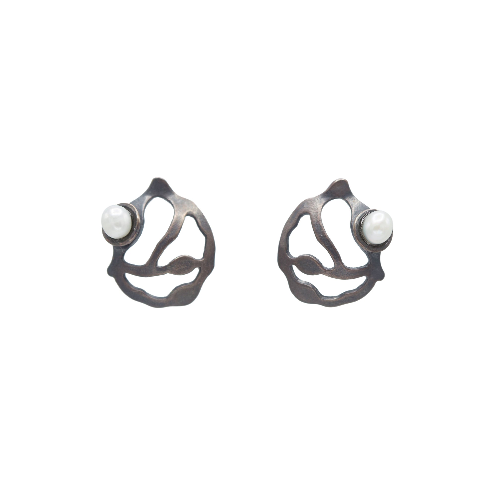 Pearl Seaweed Cluster Earrings - Denisa Piatti Jewellery