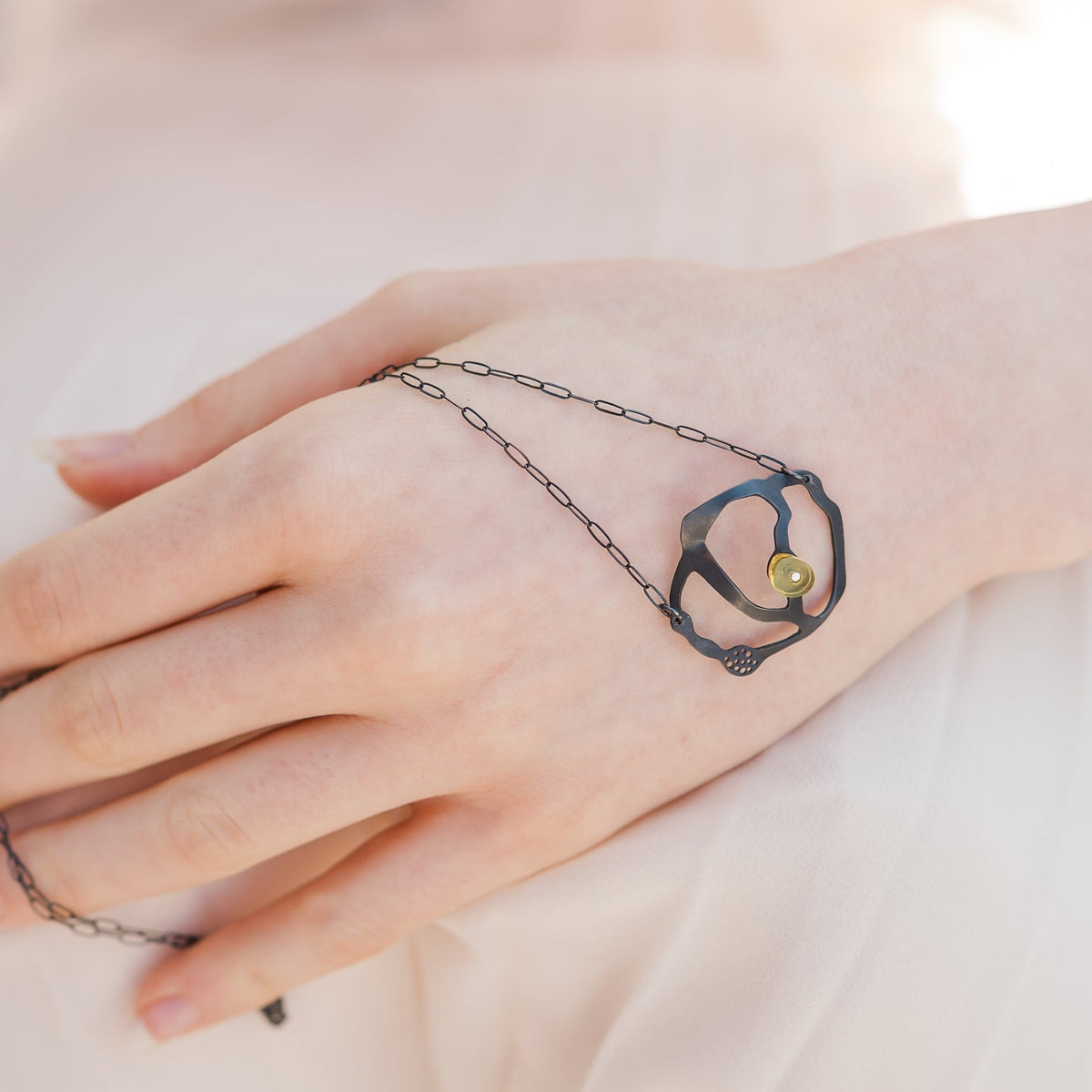 Sea Grass Necklace in Oxidized Silver - Denisa Piatti Jewellery