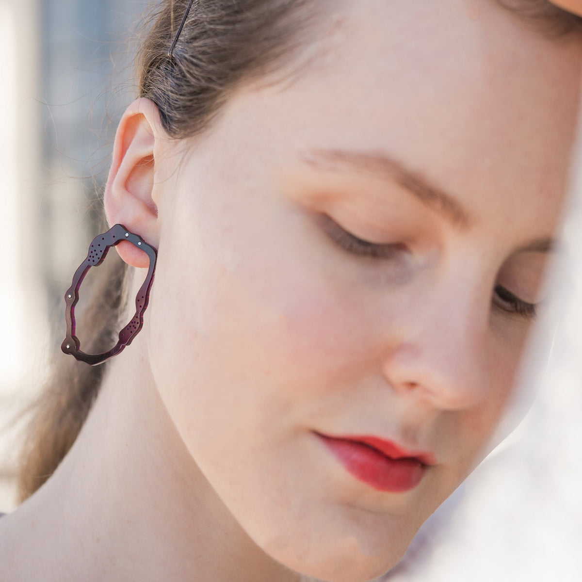Large Oval Komu Post Earrings - Denisa Piatti Jewellery