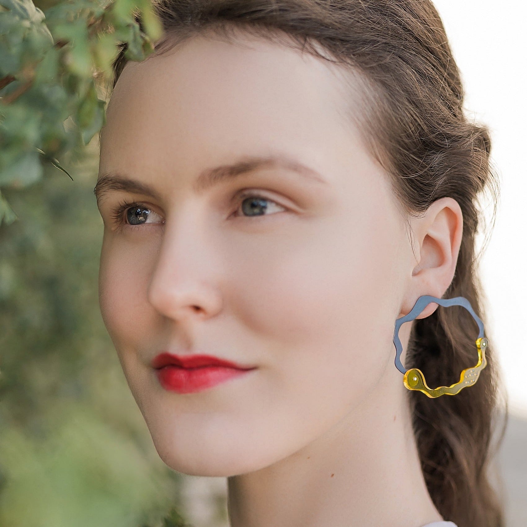 Anori Post Earrings in Oxidized Silver - Denisa Piatti Jewellery