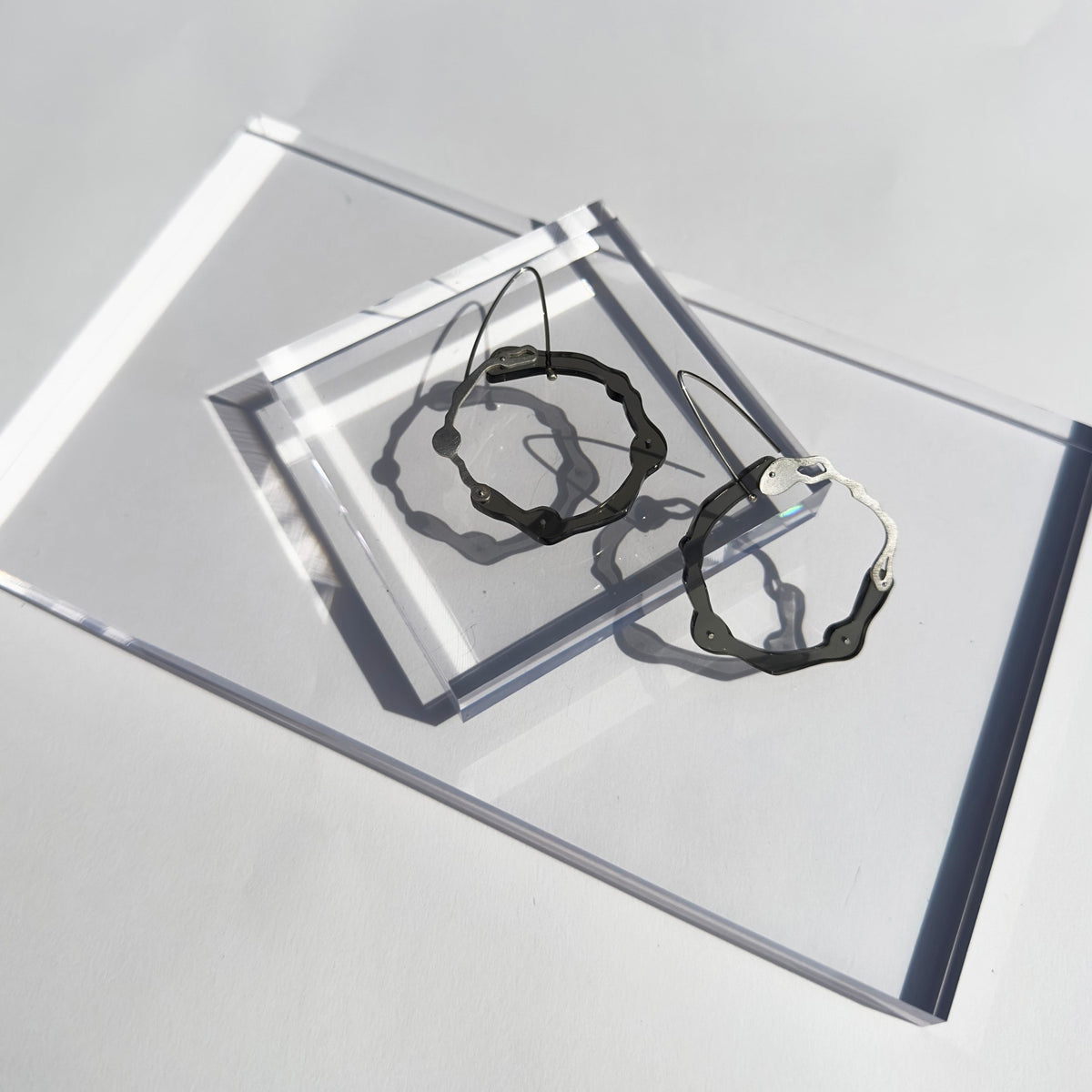 Kelp Hanging Earrings in Brushed Silver - Denisa Piatti Jewellery