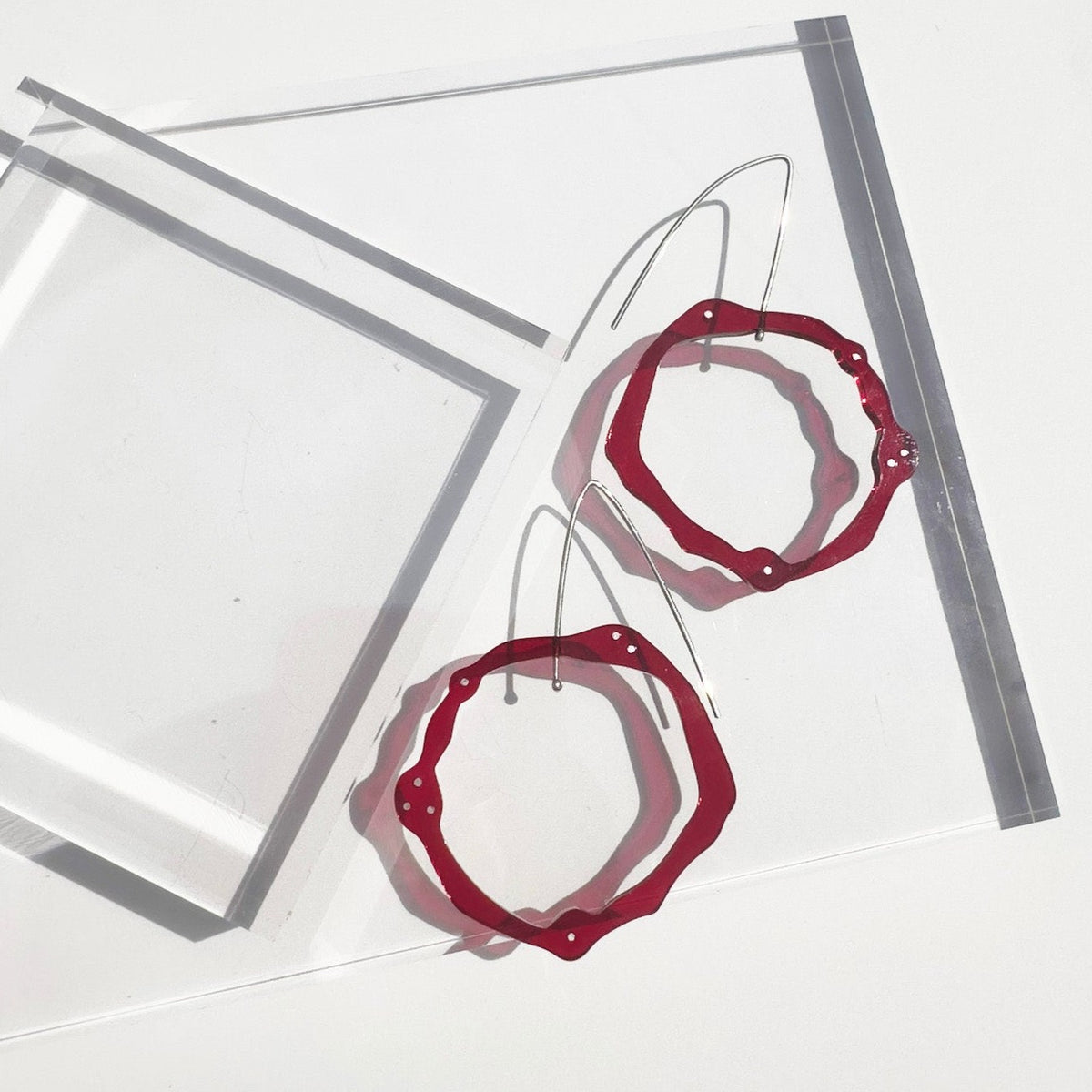 Large Komu Hanging Earrings in Acrylic - Denisa Piatti Jewellery