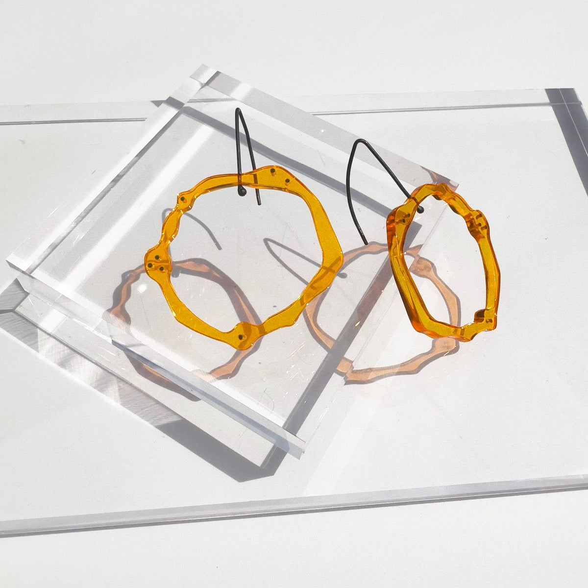 Large Komu Hanging Earrings in Acrylic - Denisa Piatti Jewellery