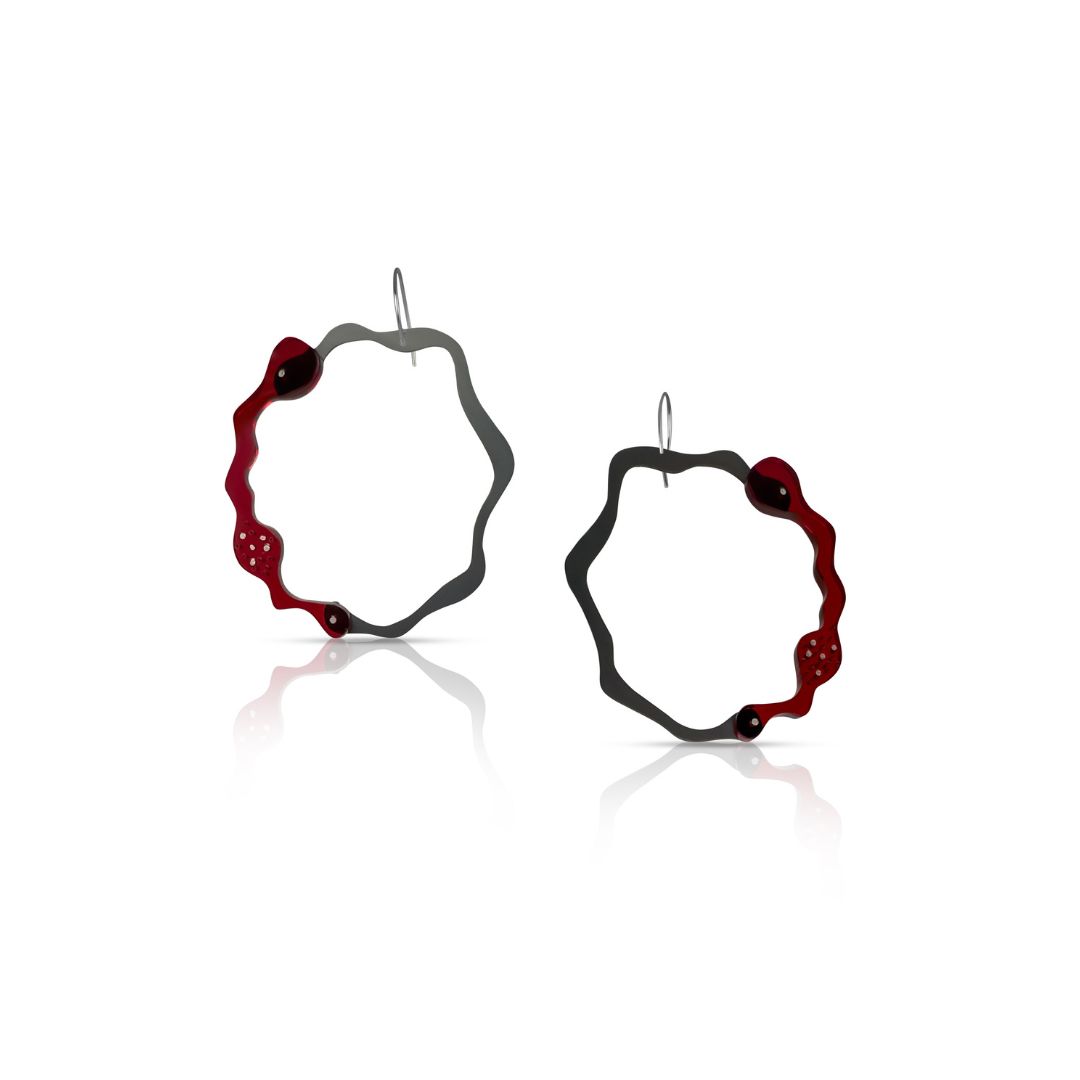 Anori Hanging Earrings in Oxidized Silver - Denisa Piatti Jewellery