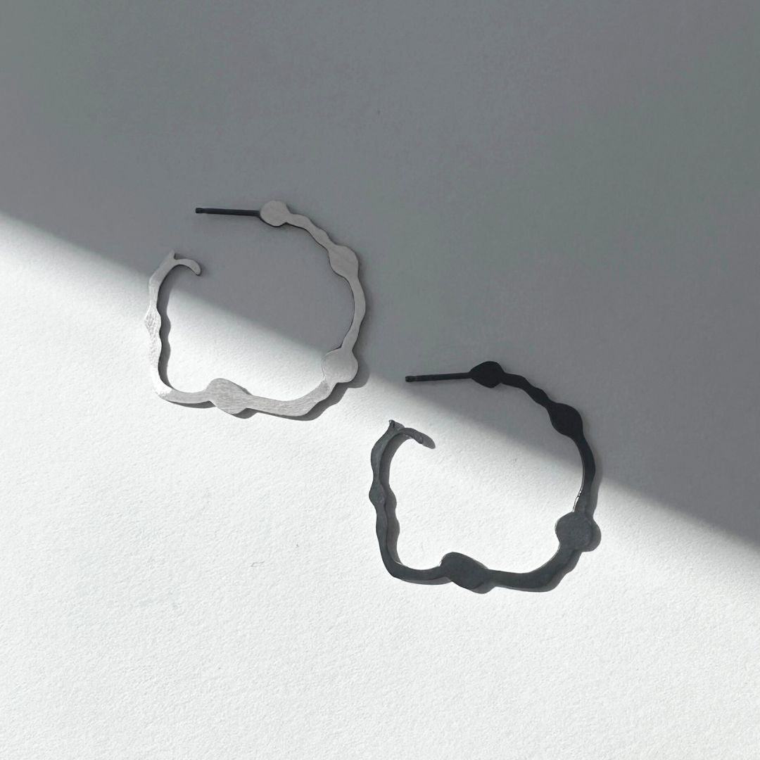 Dual Toned Nori Hoops - Denisa Piatti Jewellery