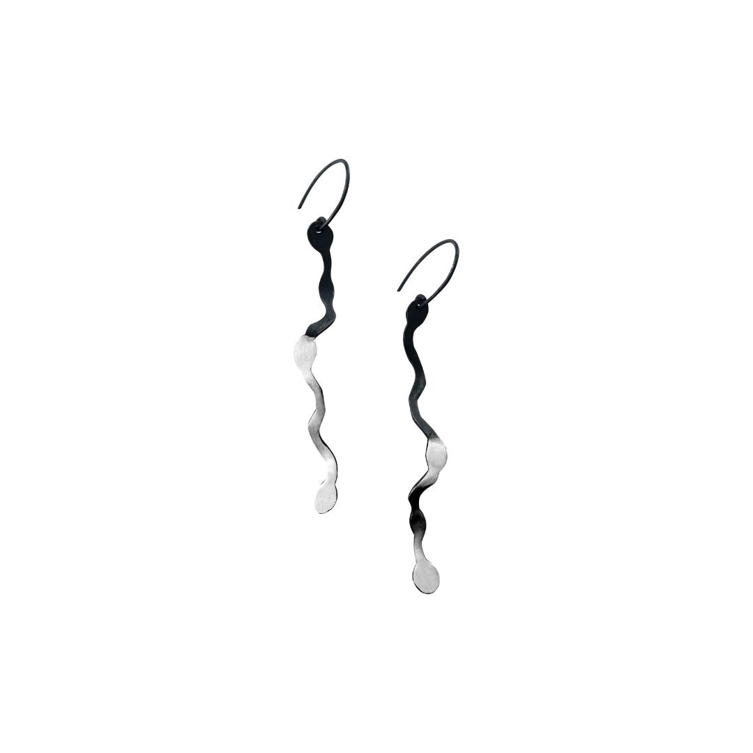 Dual-Toned Sea Grass Earrings - Denisa Piatti Jewellery