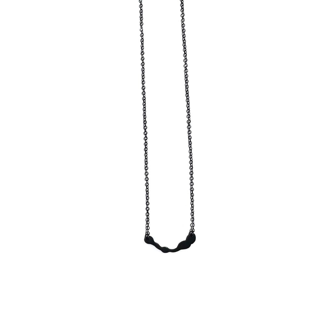 Petite Sea Grass Necklace in Oxidized Silver - Denisa Piatti Jewellery