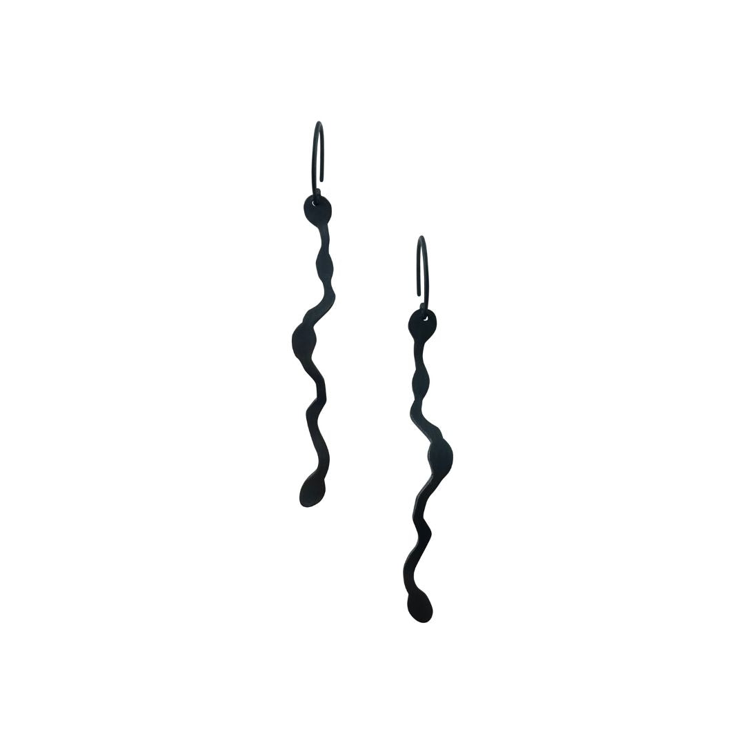 Sea Grass Earrings in Oxidized Silver - Denisa Piatti Jewellery