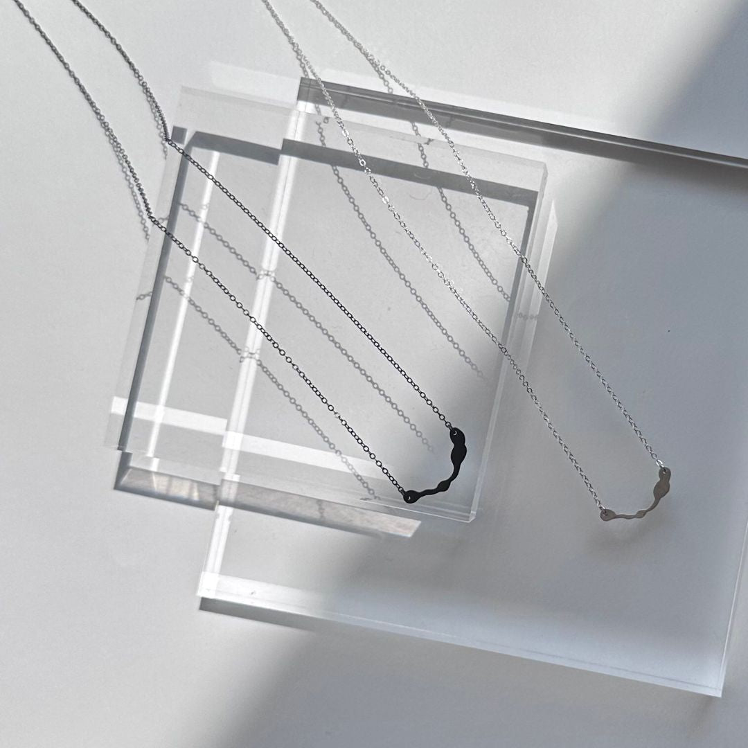 Petite Sea Grass Necklace in Oxidized Silver - Denisa Piatti Jewellery