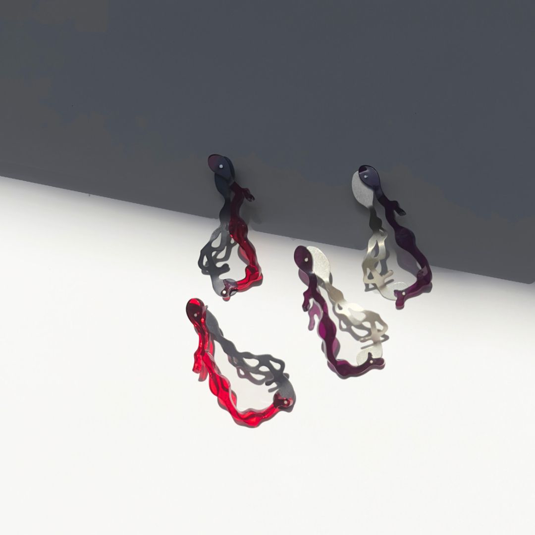 Sea Tangle Post Earrings in Oxidized Silver - Denisa Piatti Jewellery