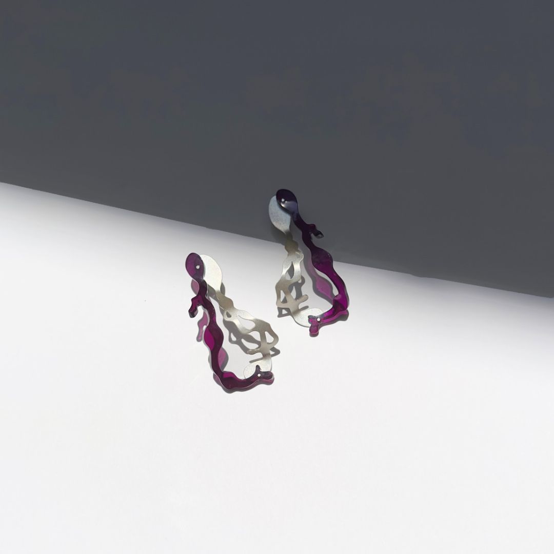 Sea Tangle Post Earrings in Brushed Silver - Denisa Piatti Jewellery