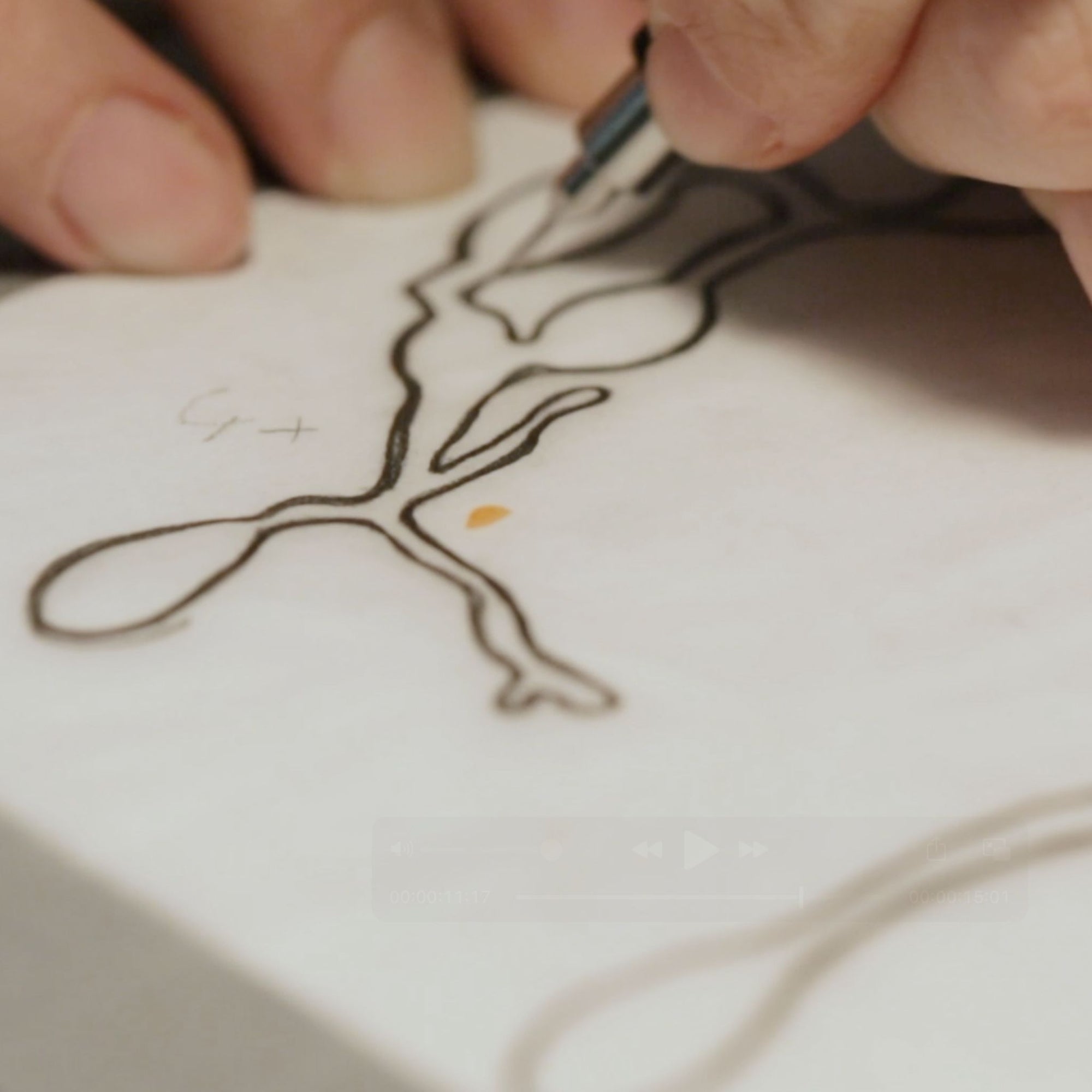 Denisa Piatti sketching the designs of a piece from the Seaweed Collection.