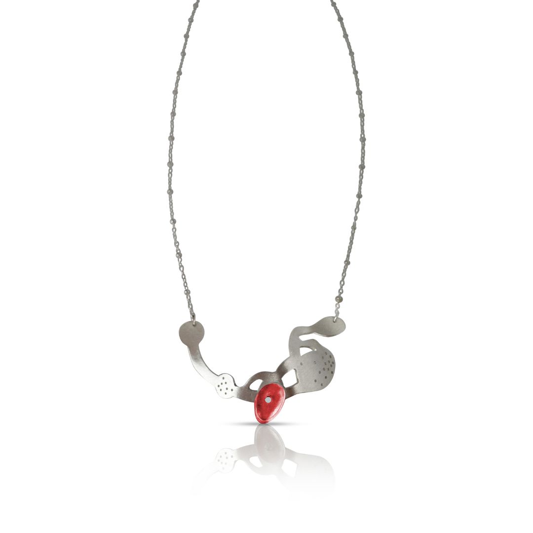 Wakame Necklace in Brushed Silver - Denisa Piatti Jewellery