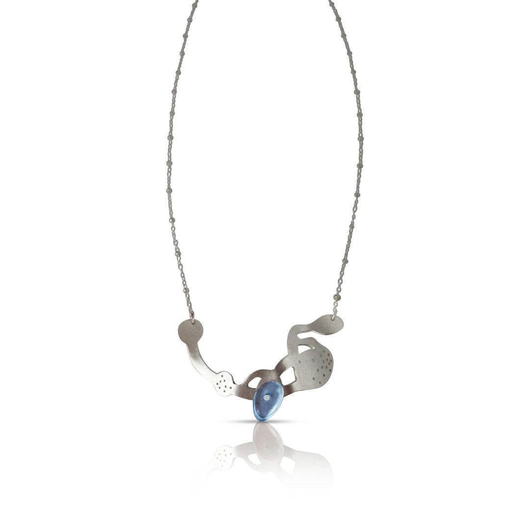 Wakame Necklace in Brushed Silver - Denisa Piatti Jewellery
