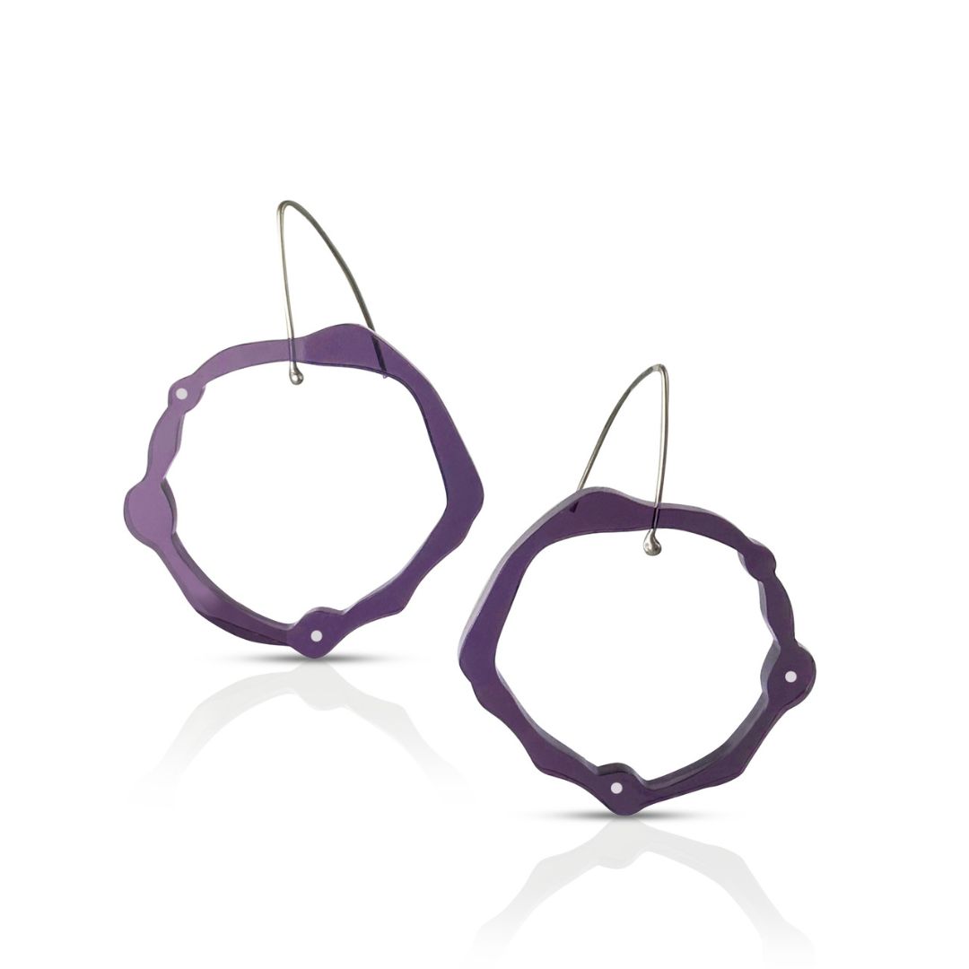 Large Komu Hanging Earrings in Acrylic - Denisa Piatti Jewellery