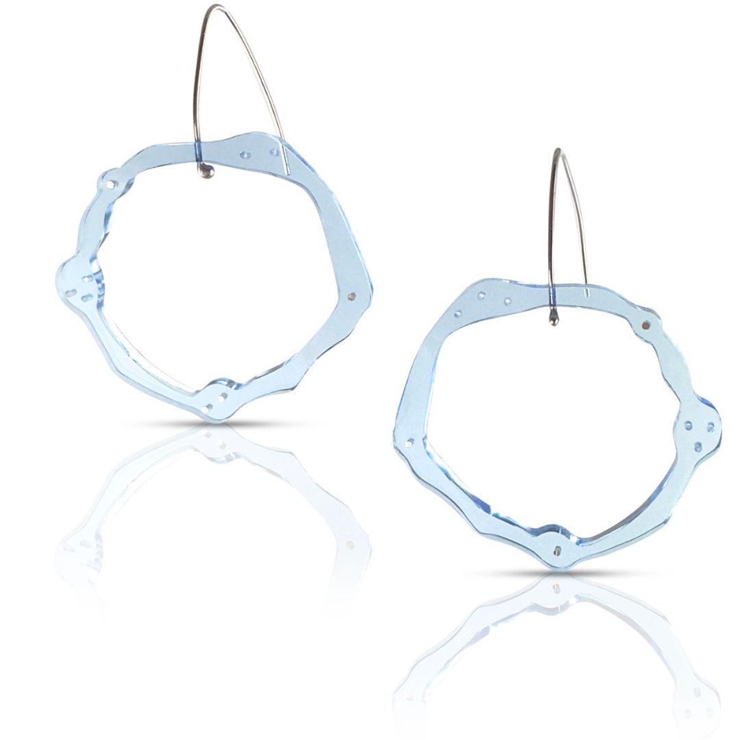 Large Komu Hanging Earrings in Acrylic - Denisa Piatti Jewellery