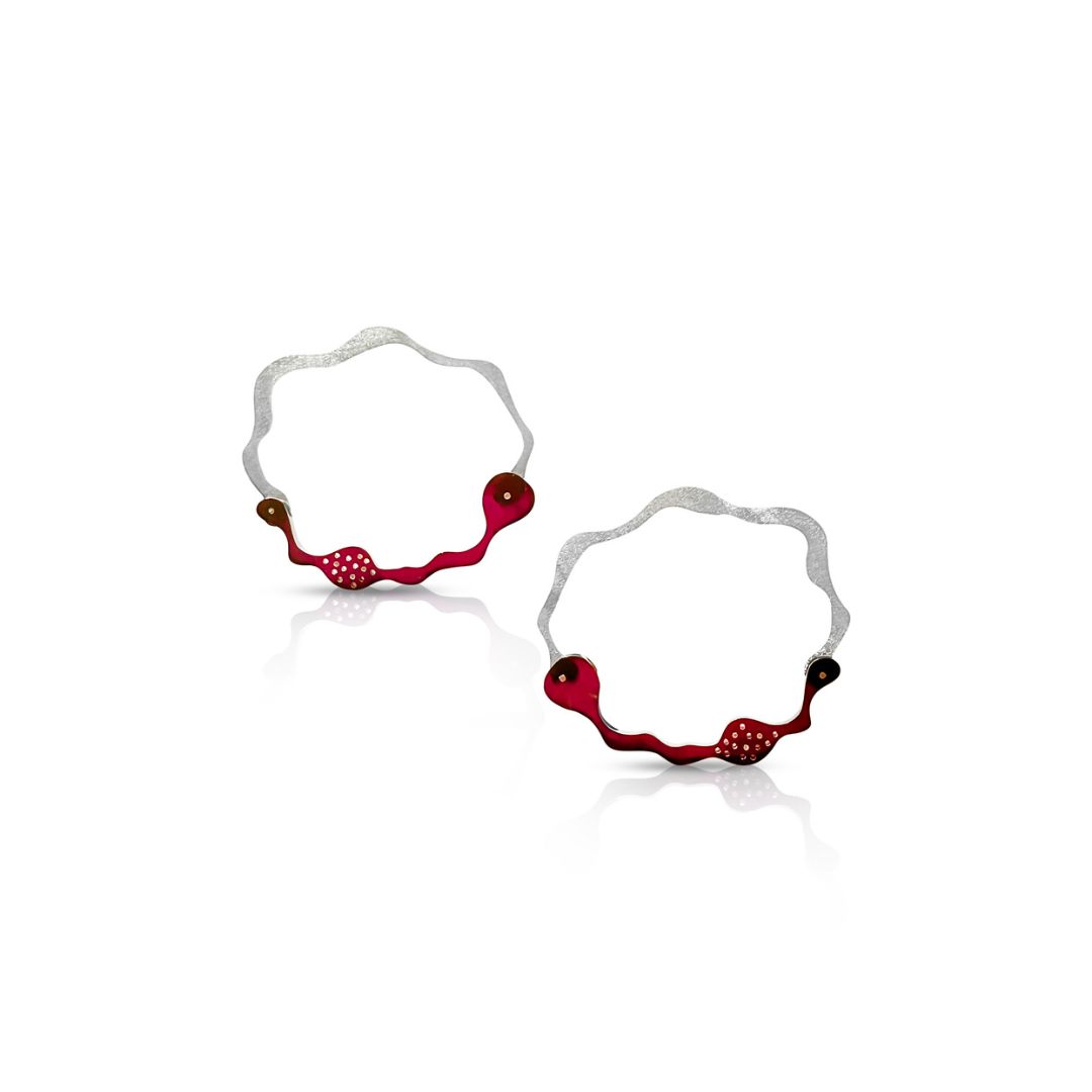 Anori Post Earrings in Brushed Silver - Denisa Piatti Jewellery