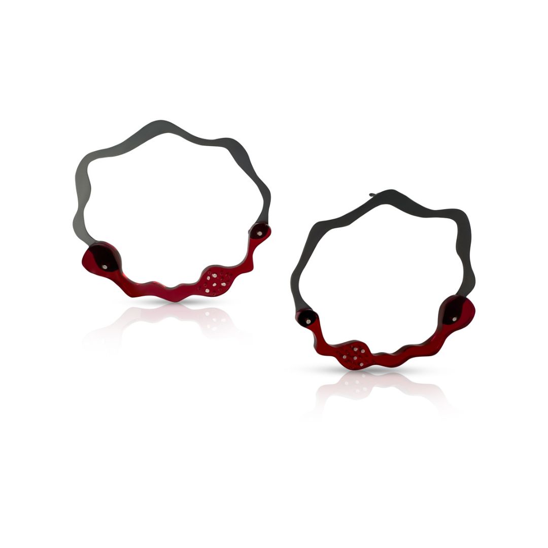 Anori Post Earrings in Oxidized Silver - Denisa Piatti Jewellery