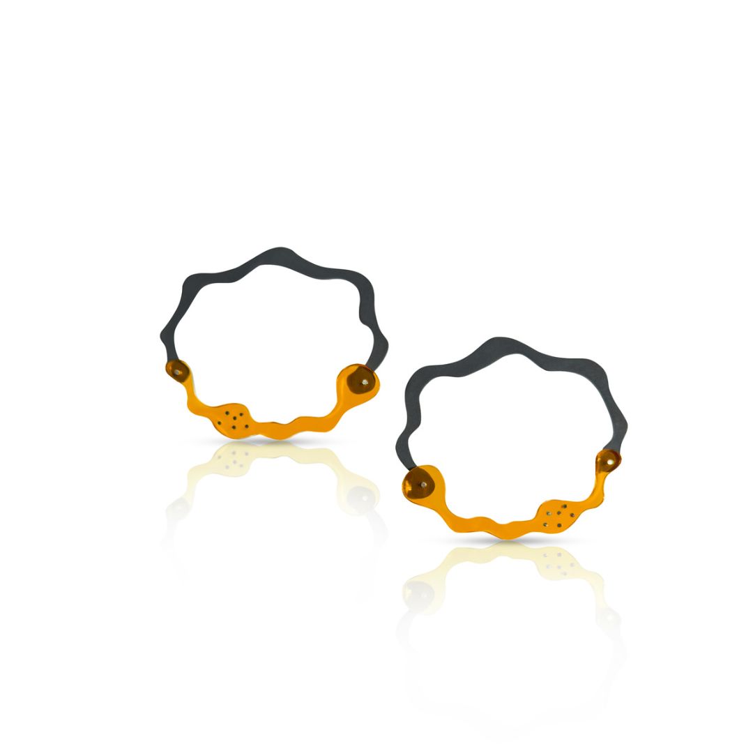 Anori Post Earrings in Oxidized Silver - Denisa Piatti Jewellery