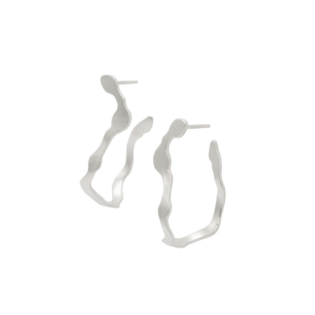 Dulse Earrings in Brushed Silver - Denisa Piatti Jewellery