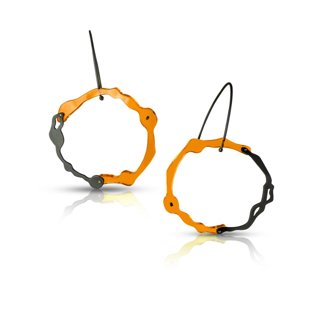 Kelp Hanging Earrings in Oxidized Silver - Denisa Piatti Jewellery