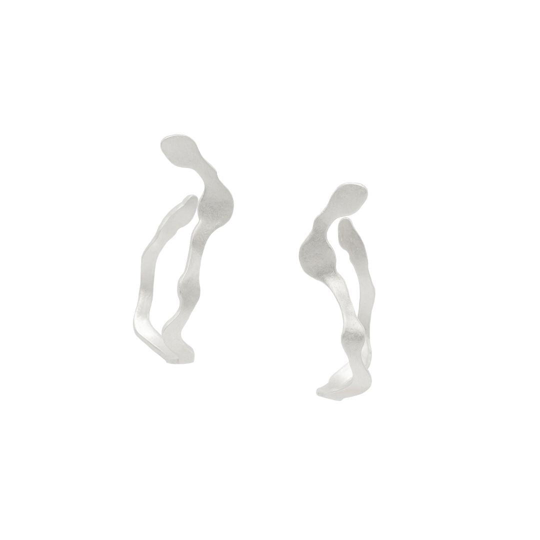 Dulse Earrings in Brushed Silver - Denisa Piatti Jewellery