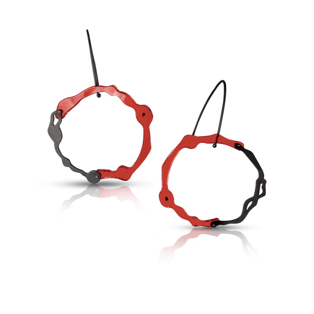 Kelp Hanging Earrings in Oxidized Silver - Denisa Piatti Jewellery