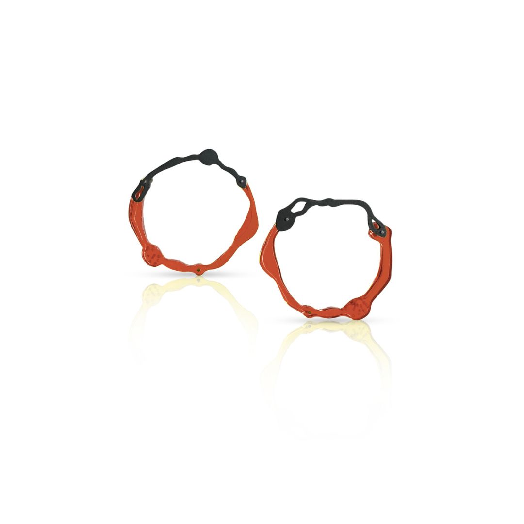 Kelp Post Earrings in Oxidized Silver - Denisa Piatti Jewellery