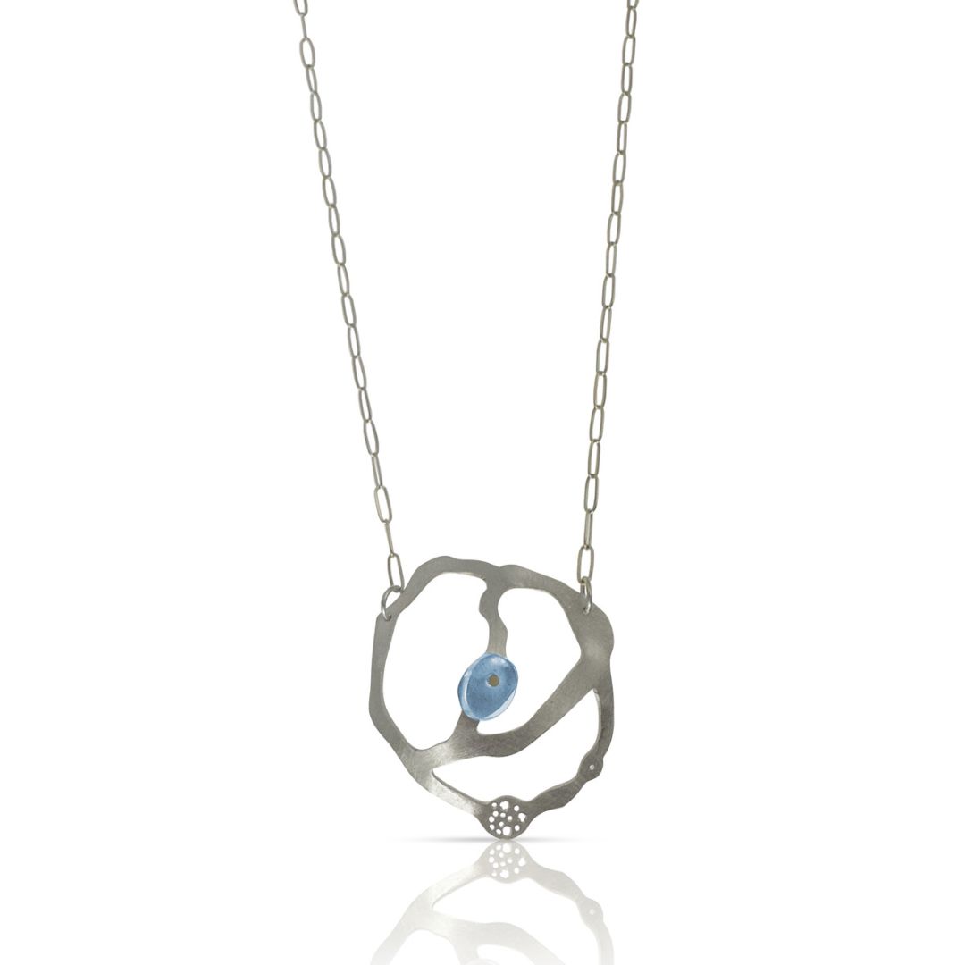 Sea Grass Necklace in Brushed Silver - Denisa Piatti Jewellery