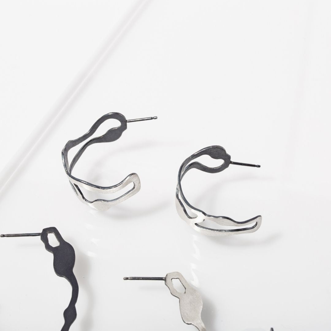 Dual Toned Kelp Hoops - Denisa Piatti Jewellery