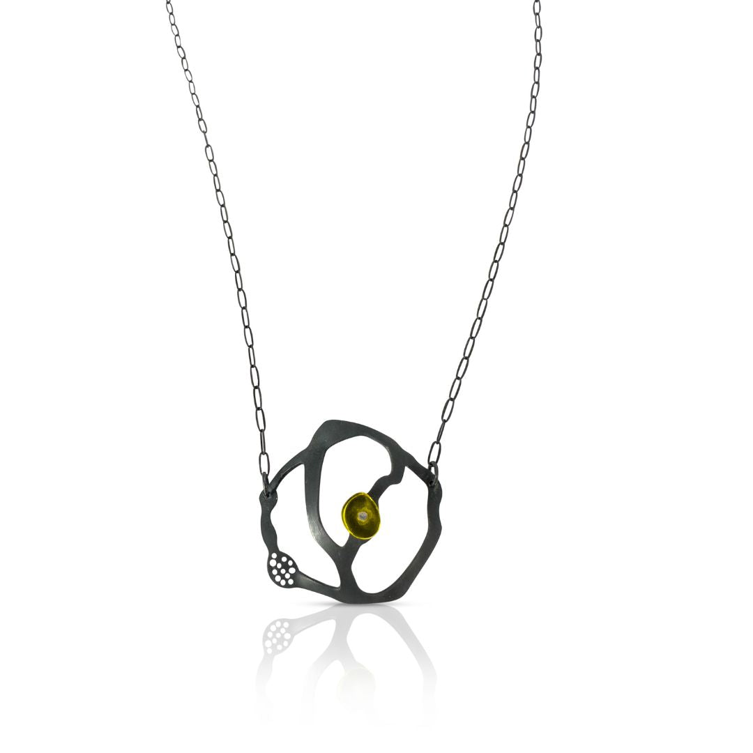 Sea Grass Necklace in Oxidized Silver - Denisa Piatti Jewellery