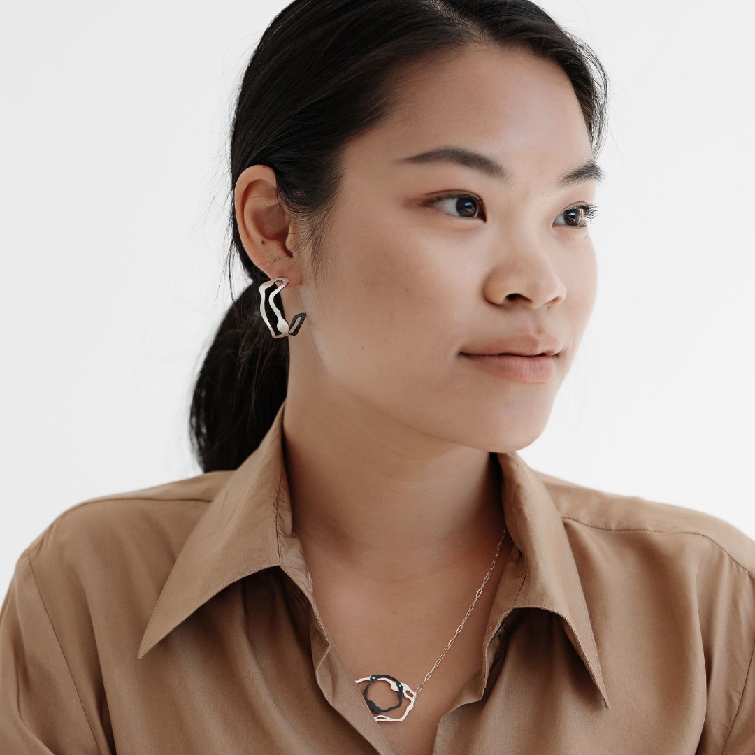 Dual Toned Kelp Hoops - Denisa Piatti Jewellery