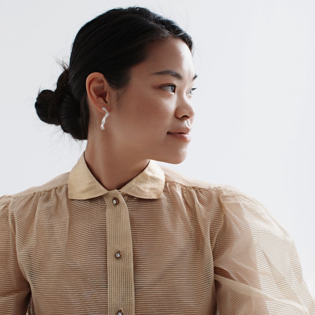 Dulse Earrings in Brushed Silver - Denisa Piatti Jewellery