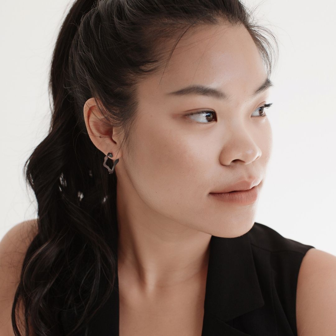 Dulse Hoops in Oxidized Silver - Denisa Piatti Jewellery