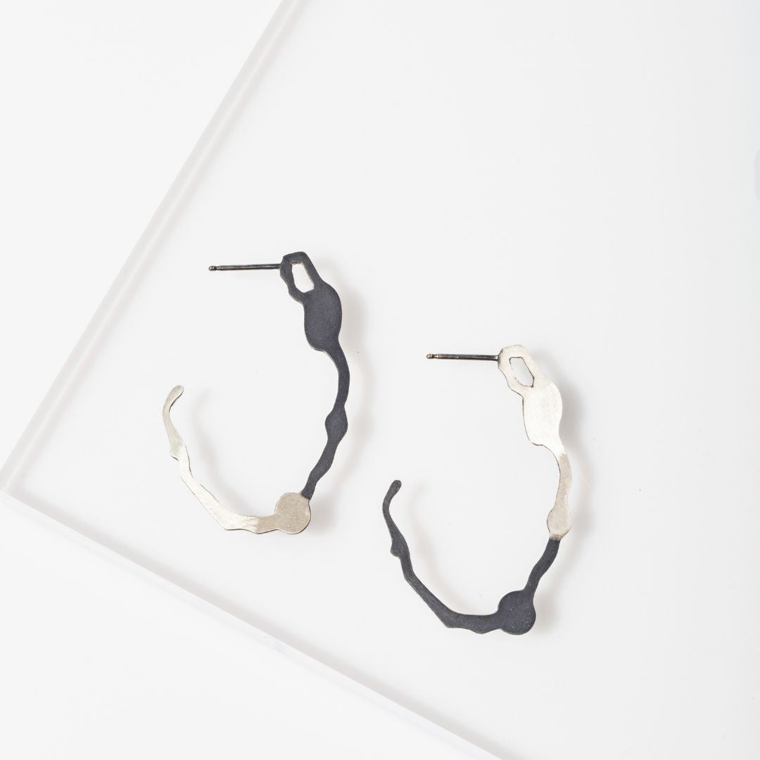 Dual Toned Oval Komu Hoops - Denisa Piatti Jewellery