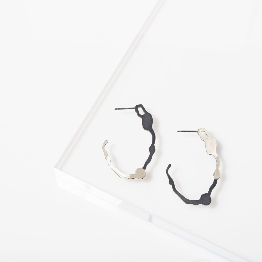 Dual Toned Oval Komu Hoops - Denisa Piatti Jewellery