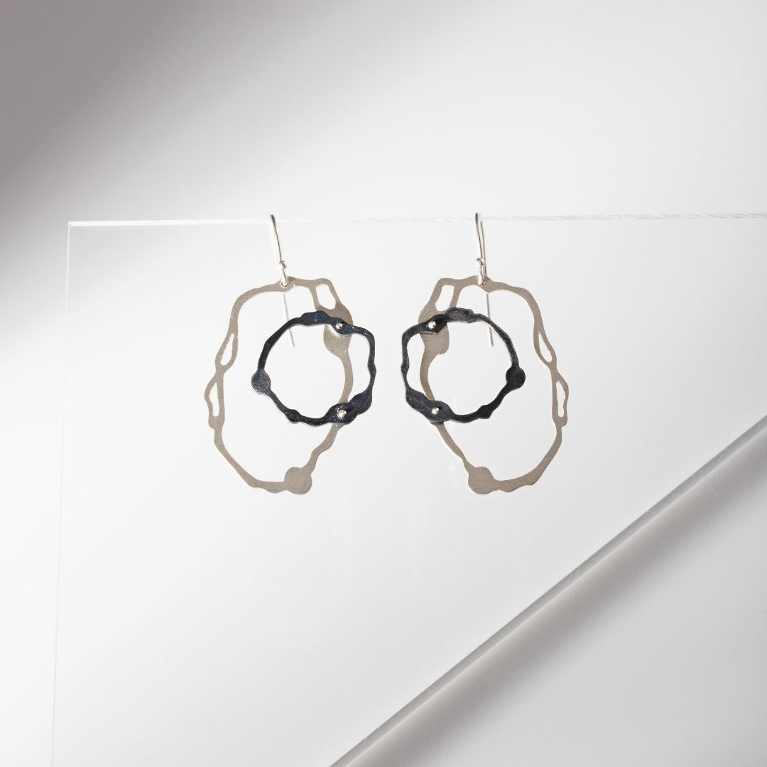 Dual-Toned Oval Double Komu Earrings - Denisa Piatti Jewellery