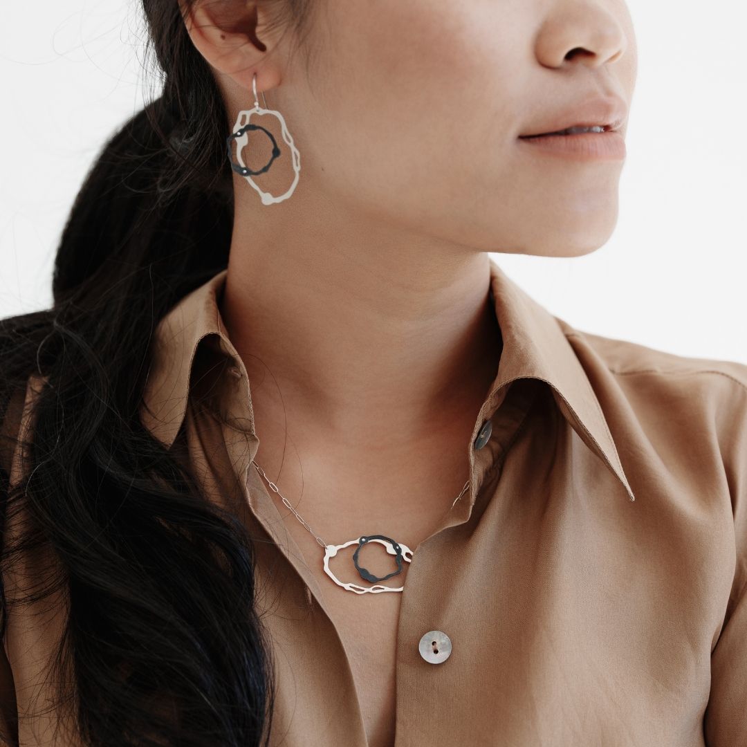Dual-Toned Oval Komu Necklace - Denisa Piatti Jewellery