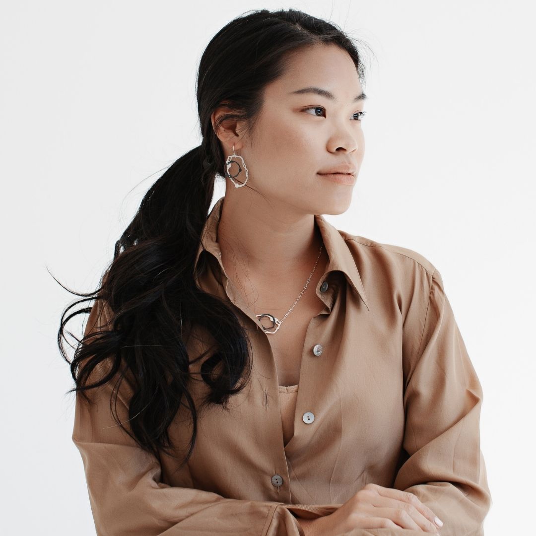 Dual-Toned Oval Double Komu Earrings - Denisa Piatti Jewellery