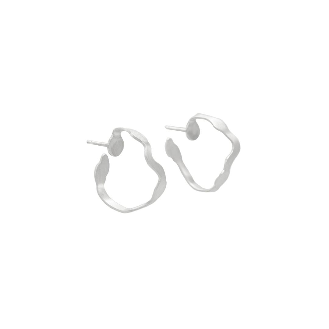 Dulse Hoops in Brushed Silver - Denisa Piatti Jewellery