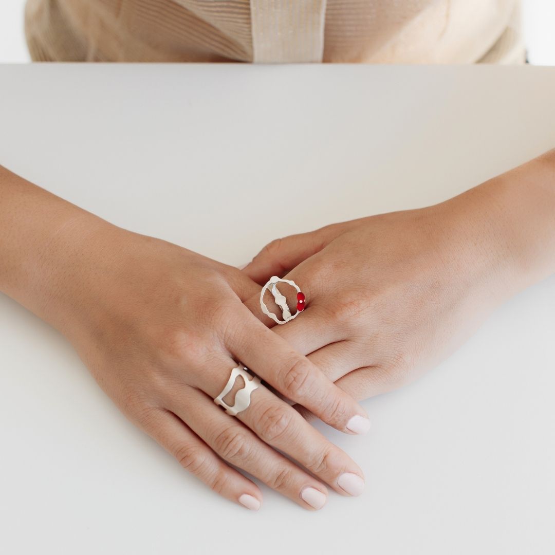 Arame Ring in Brushed Silver - Denisa Piatti Jewellery