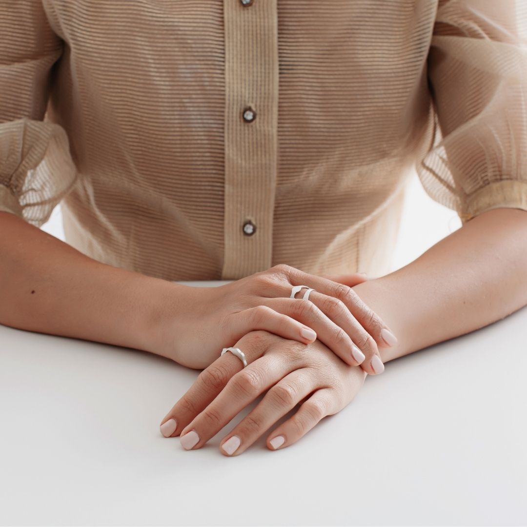 Silhouette Ring in Brushed Silver - Denisa Piatti Jewellery