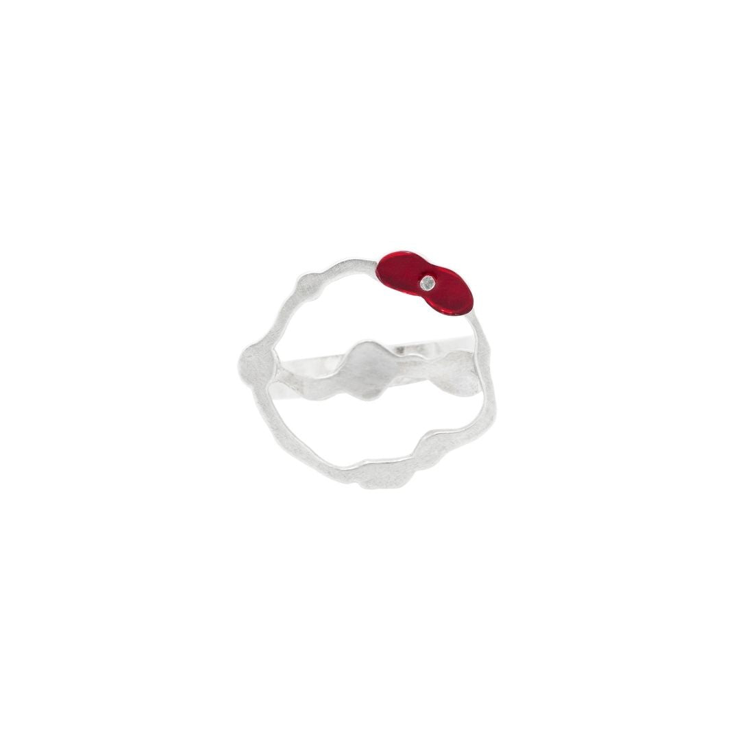 Cluster Seaweed Ring in Brushed Silver - Denisa Piatti Jewellery