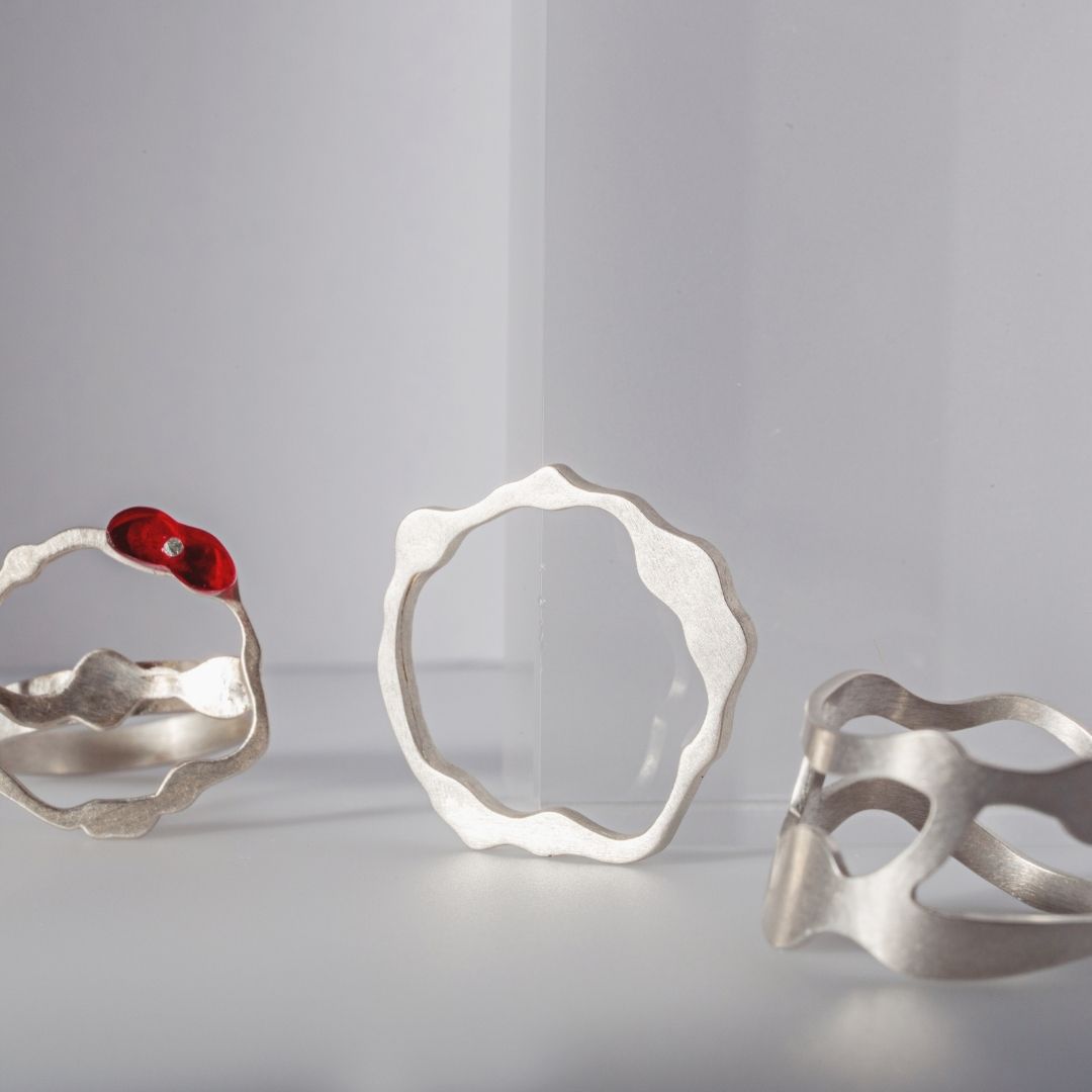 Silhouette Ring in Brushed Silver - Denisa Piatti Jewellery