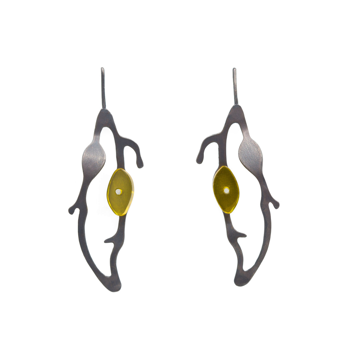 Teardrop Seaweed Earrings - Denisa Piatti Jewellery