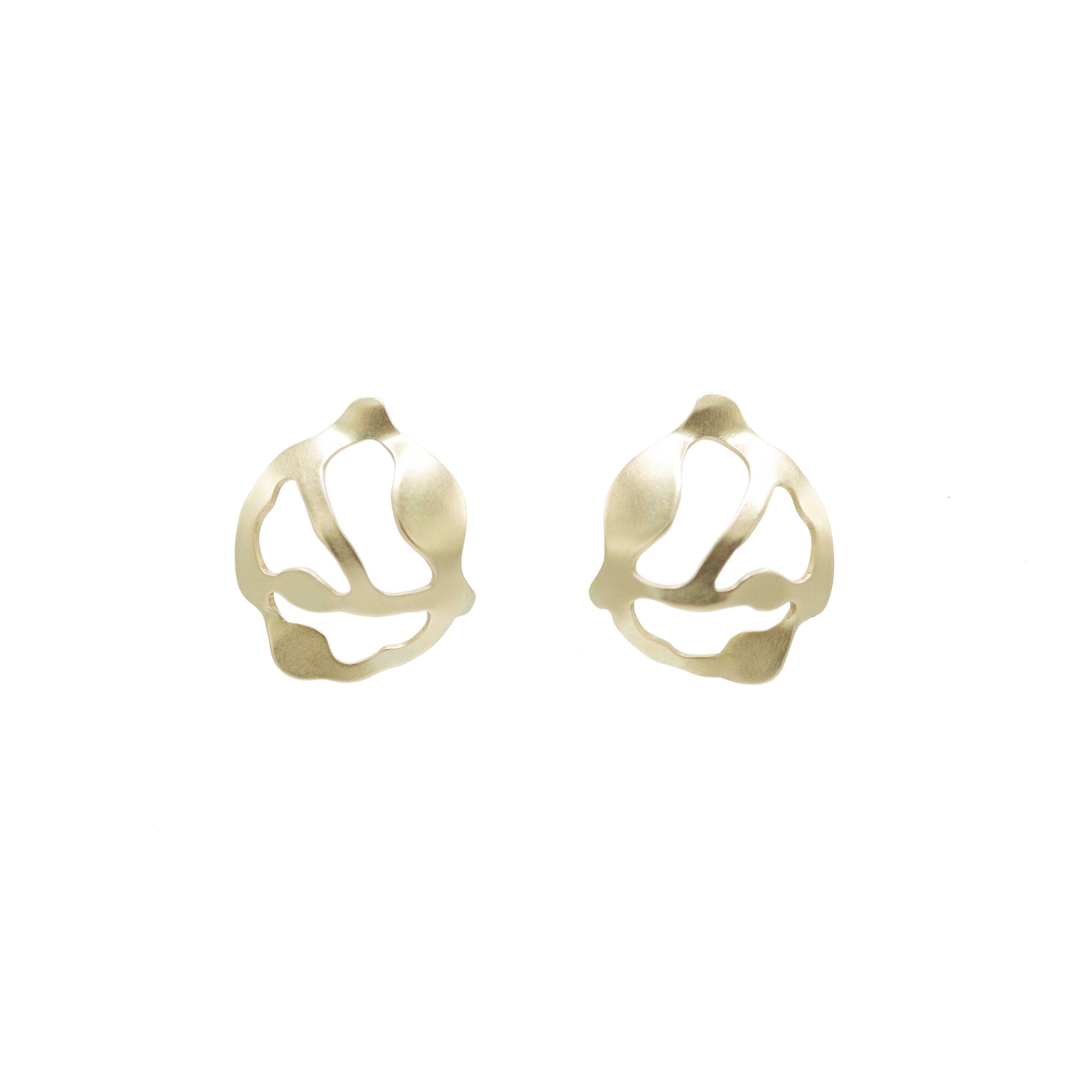 Gold Cluster Seaweed Earrings - Denisa Piatti Jewellery