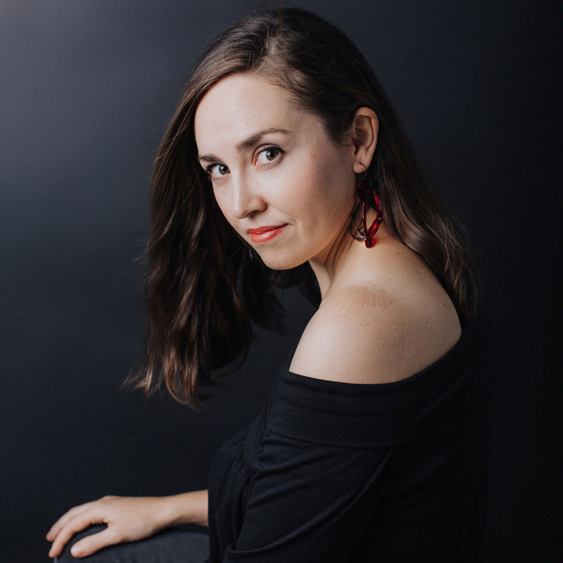 Large Pendant Earrings in Oxidized Silver - Denisa Piatti Jewellery