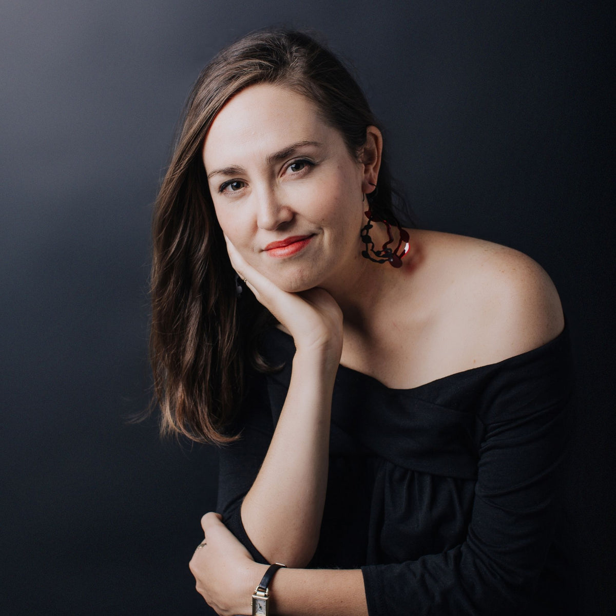 Large Pendant Earrings in Oxidized Silver - Denisa Piatti Jewellery