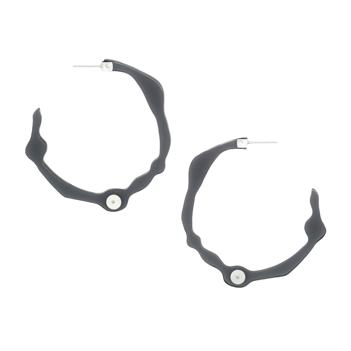 Large Twilight Grey Hoops - Denisa Piatti Jewellery